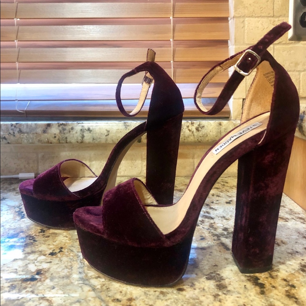 Steve Madden Velvet Maroon Heels